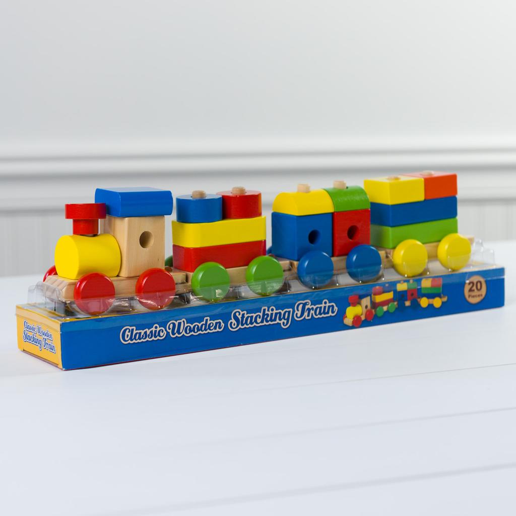 Wooden Stacking Train Cracker Barrel