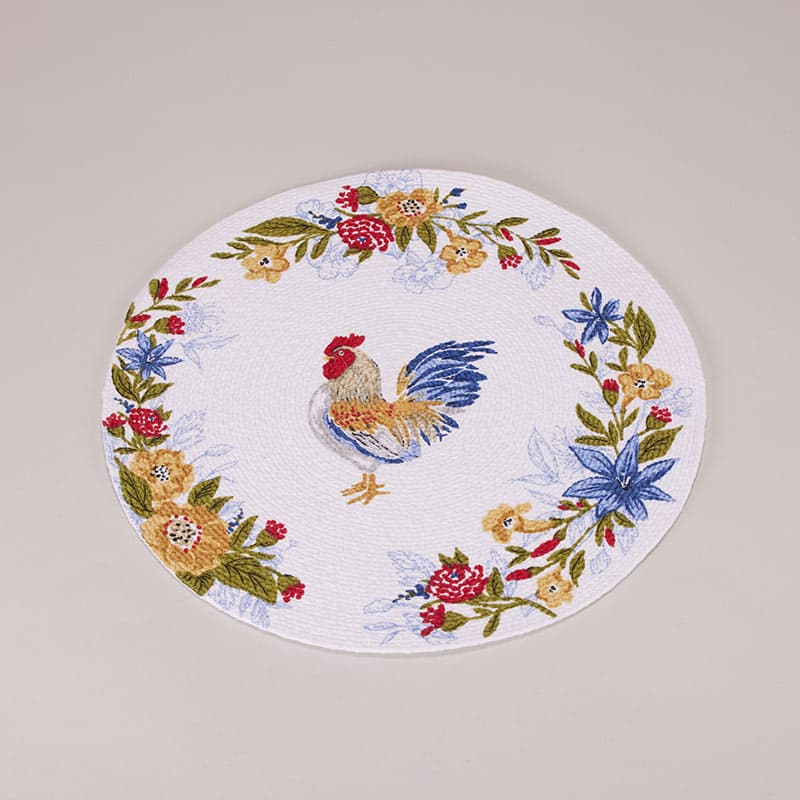 4 PLACEMATS, ROOSTER TRIVET AND MEASURING SPOON HOLDER