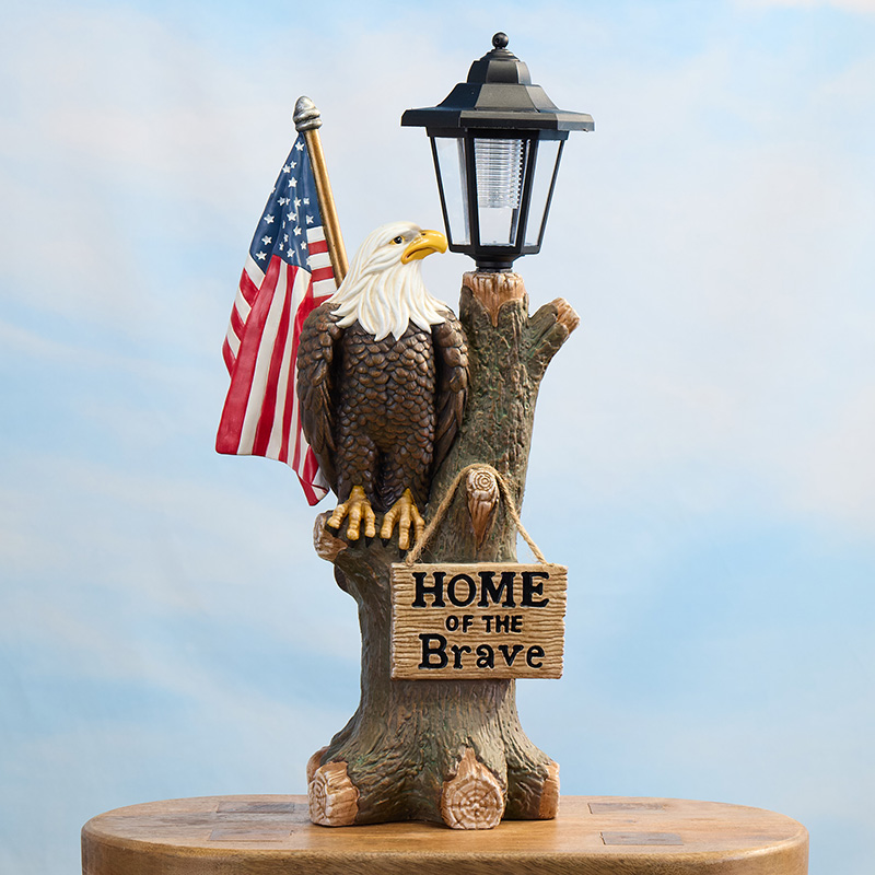 Eagle Statue with Solar Lantern - Cracker Barrel