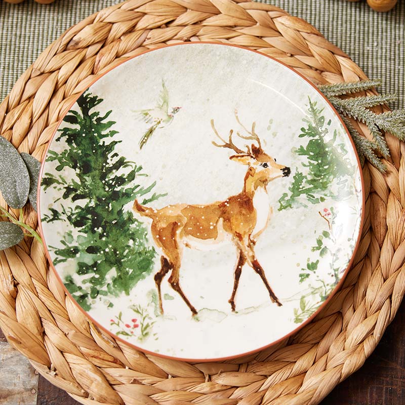 Stoneware Salad Plate Deer Cracker Barrel