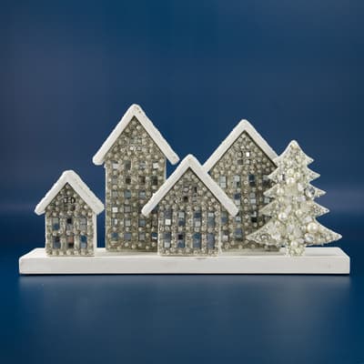 Beaded House And Tree Decor