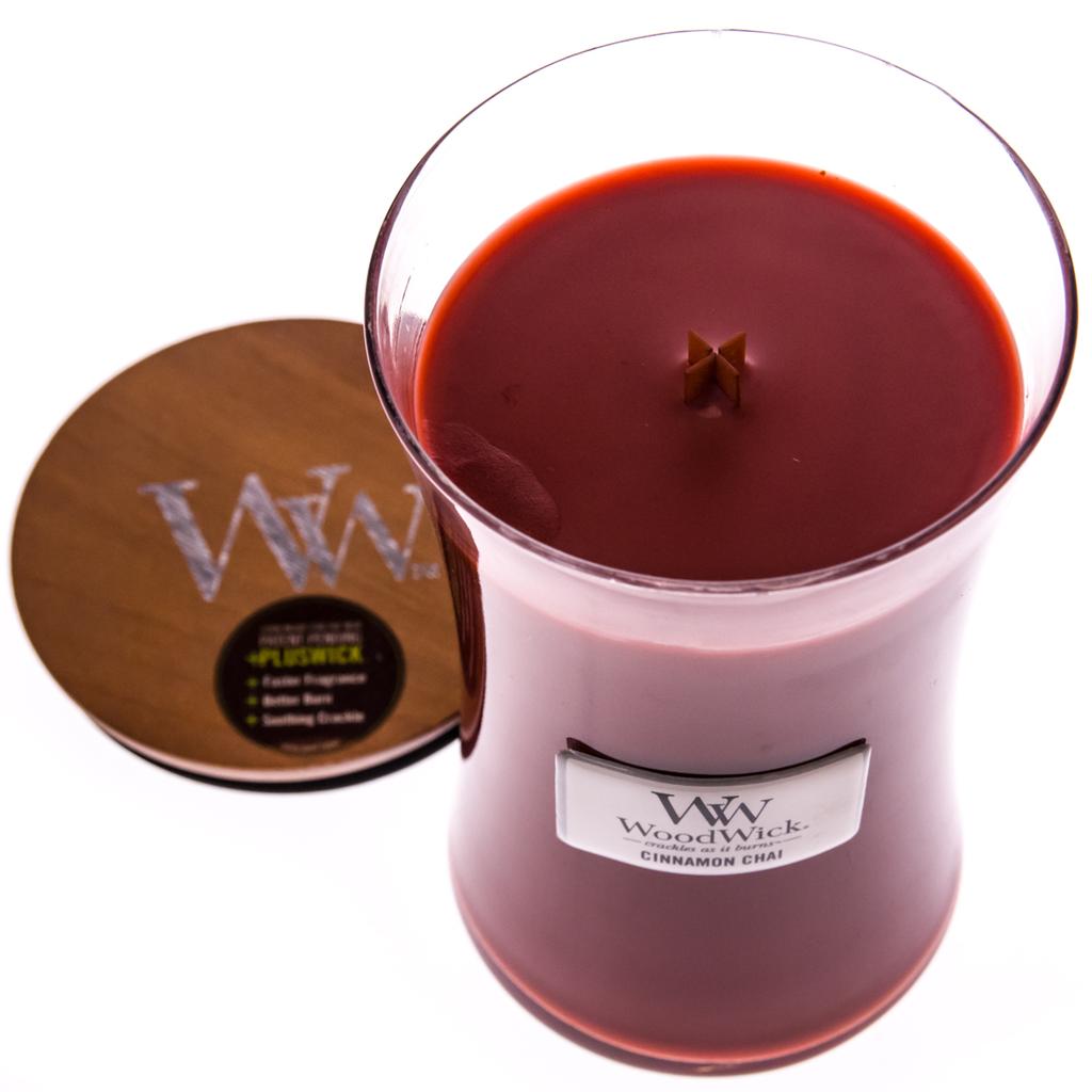 Woodwick Large Hourglass Scented Candle, Cinnamon Chai