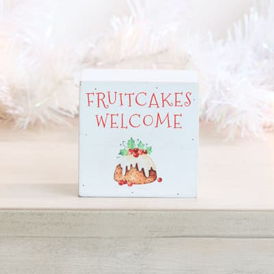 Fruit Cake Mini Block Sign