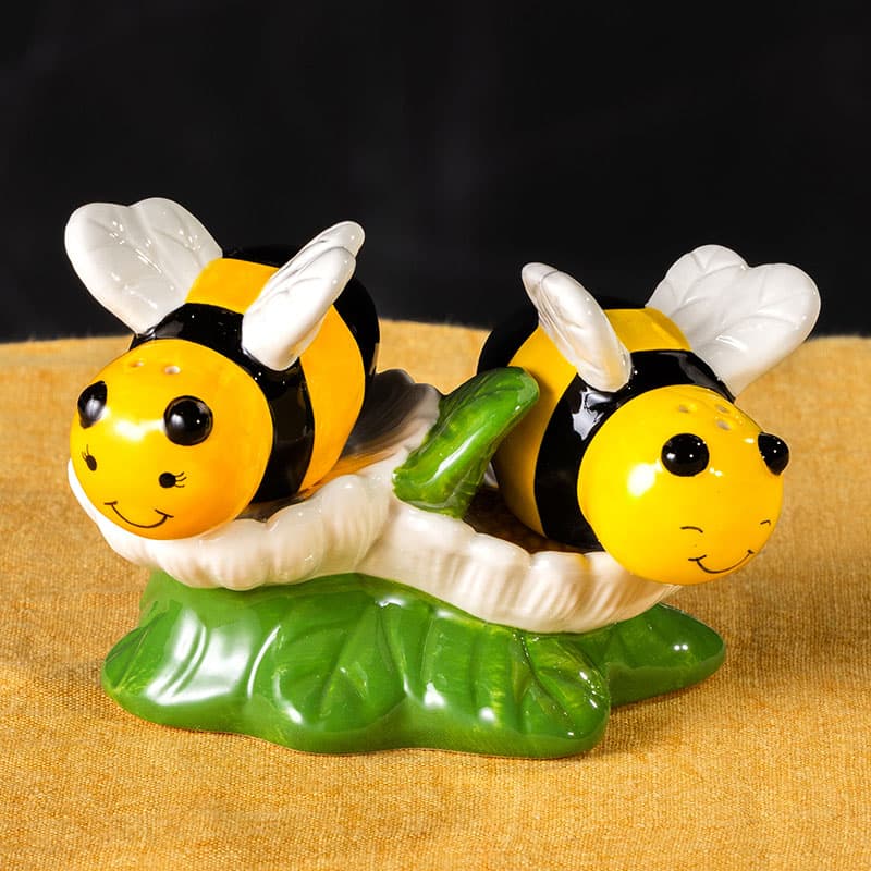 Bees on Flowers Salt and Pepper Set - Cracker Barrel