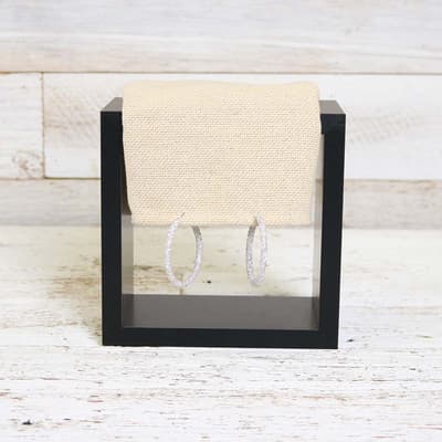 Silver Bling Hoop Earring