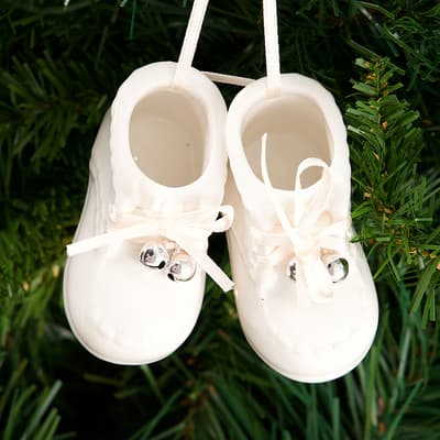 Ceramic Baby Shoes Ornament  - Pink