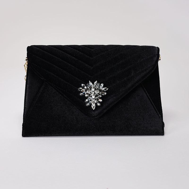 Black Velvet Clutch with Bling Cracker Barrel