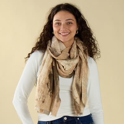 Neutral Abstract Oblong Scarf