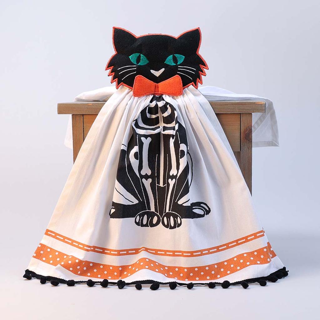 Halloween Cat Kitchen Towel Cracker Barrel