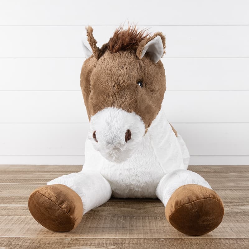 Brown and White Jumbo Horse Plush Cracker Barrel