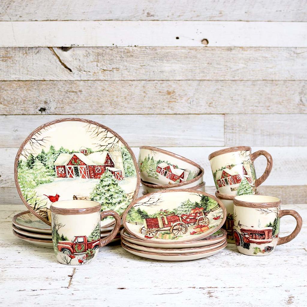 Christmas stoneware outlet dishes