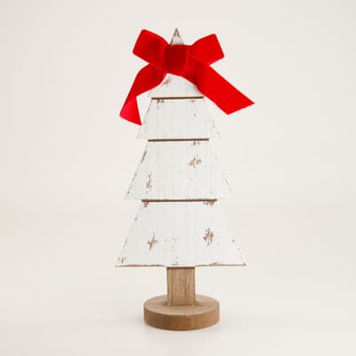 Wooden White Christmas Tree