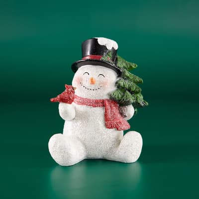 Sitting Snowman Figurine