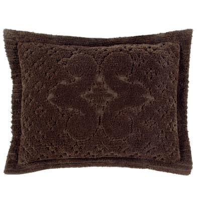 Ashton Chocolate Tufted Chenille Standard Sham