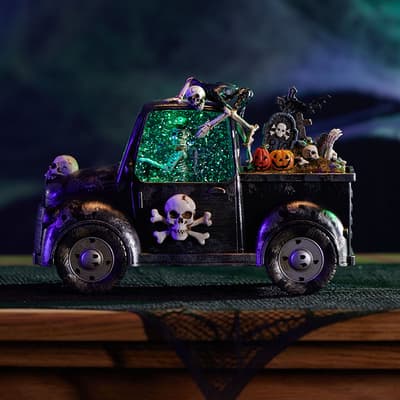 Skeleton Truck Glitter Globe