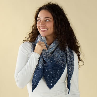 Blue with Shimmer Triangle Cozy Scarf