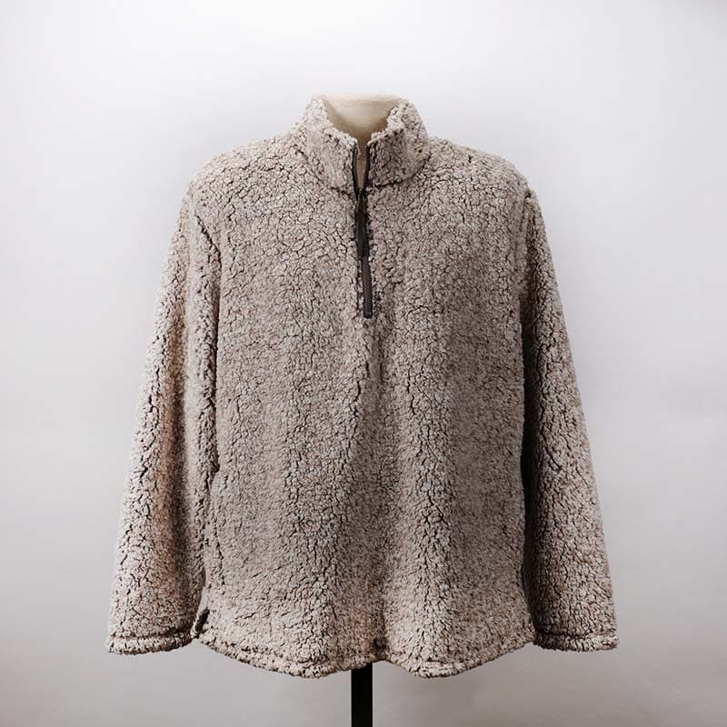 Fluffy half zip outlet pullover