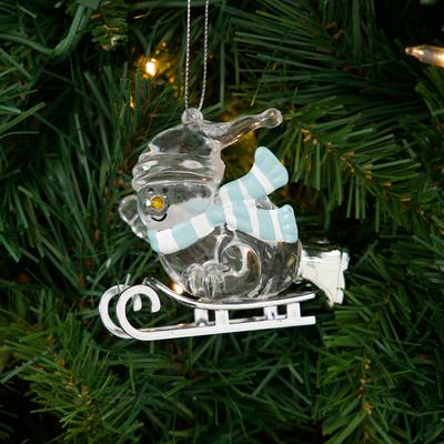 Sledding Snowman Ornament