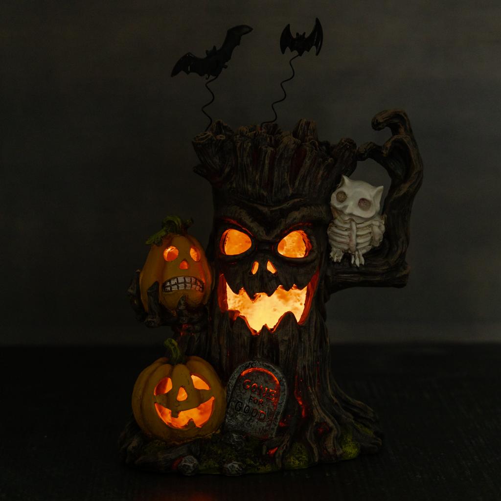 Halloween Twig Tree Pumpkin Ghost Black Holiday Light Up Decor by Cracker outlets Barrel