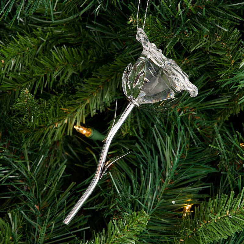 Clear Rose Ornament - Cracker Barrel
