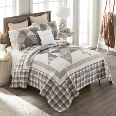 Donna Sharp Smoky Star 3 Piece Cotton Queen Quilt Set