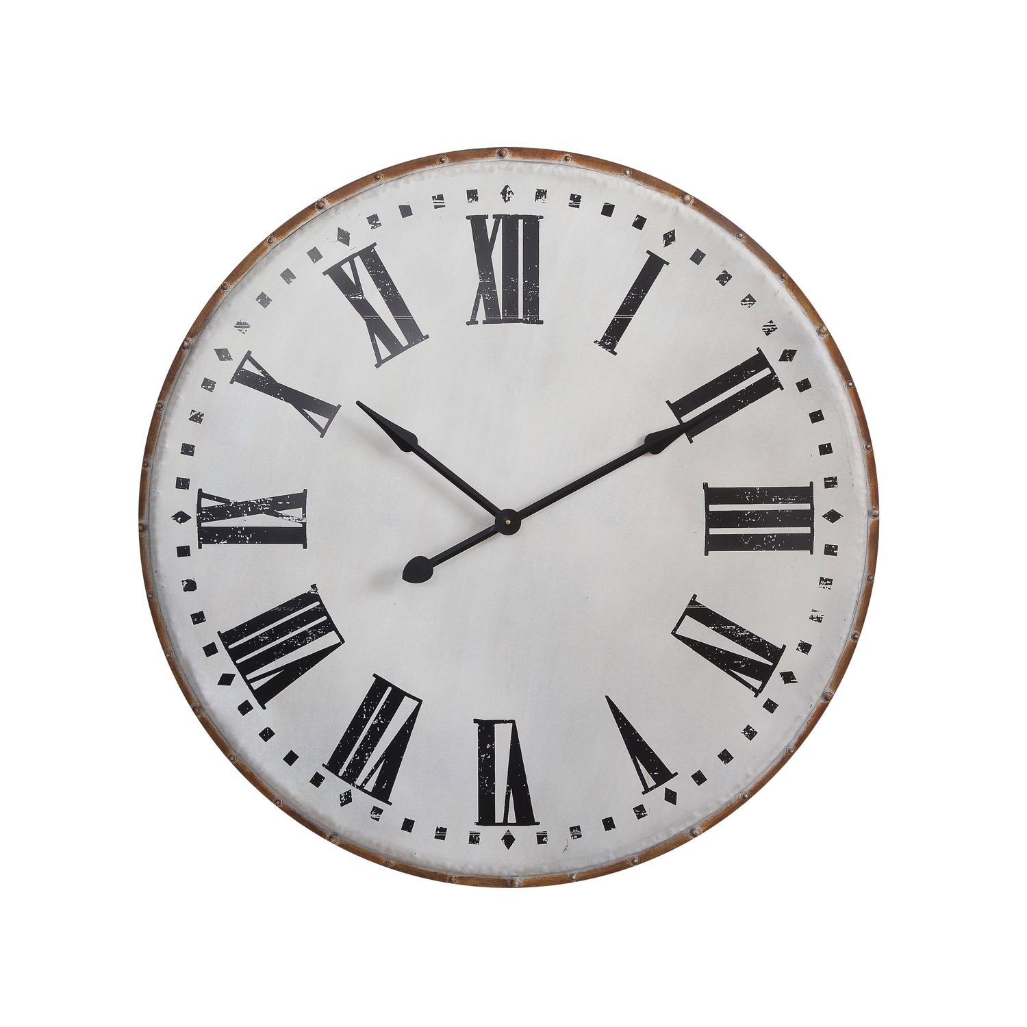 White Round Metal Wall Clock Cracker Barrel