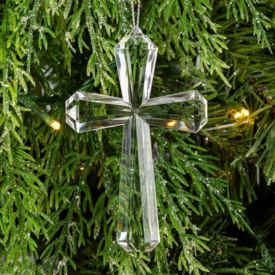Clear Cross Ornament