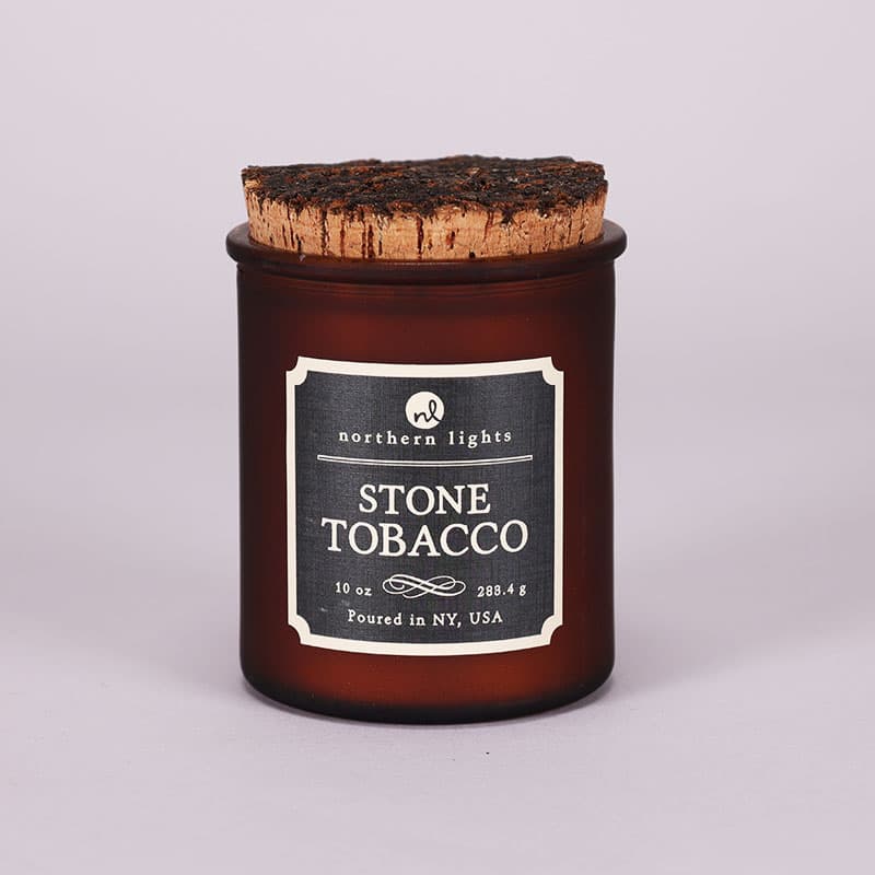 warm tobacco candle 10 Oz. Northern Lightsreg; Stone Tobacco Candle