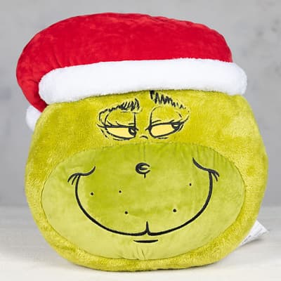 Grinch Face Decorative Pillow