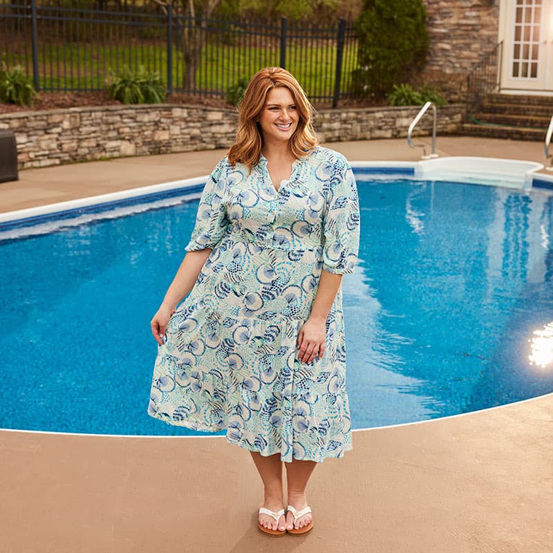 Shell Print Dress - Cracker Barrel