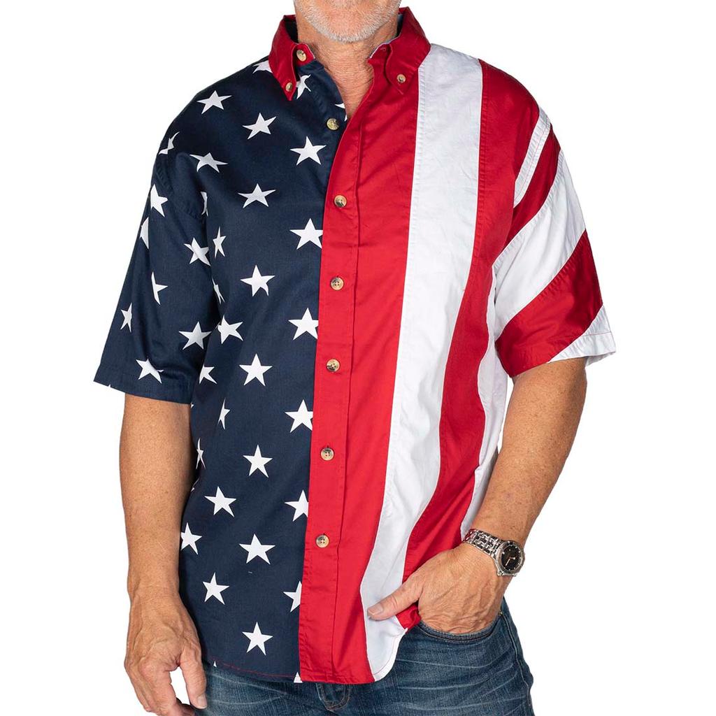 mens patriotic button down shirts