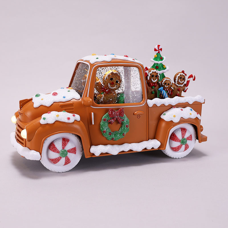 Gingerbread Glitter Globe Truck Cracker Barrel