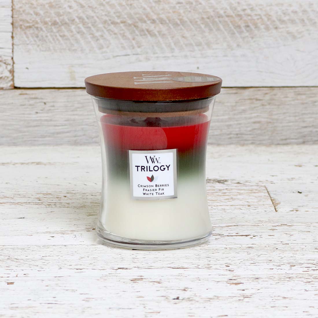WoodWick Winter Garland Medium Trilogy Jar Candle Cracker Barrel