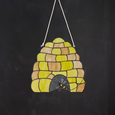 Beehive Stained Glass Wall Decor