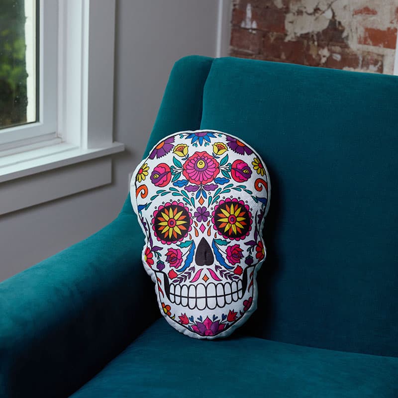 Sugar store skull cushion