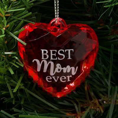 Best Mom Ever Acrylic Heart Ornament