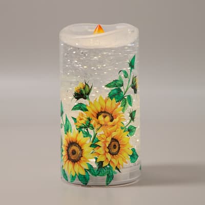 LED Sunflower Candle Glitter Globe