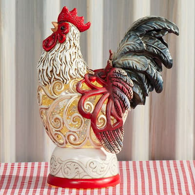 Rooster Glitter Globe