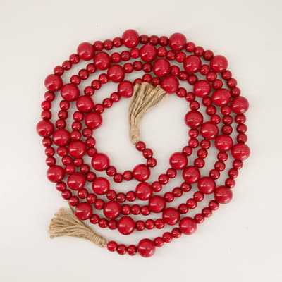 9' Red Bead Garland