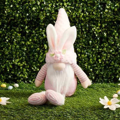 Fabric Gnome Sitter - Pink