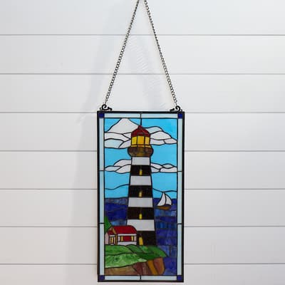 Stained Glass Lighthouse Wall Decor