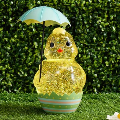 Chick with Umbrella Glitter Globe