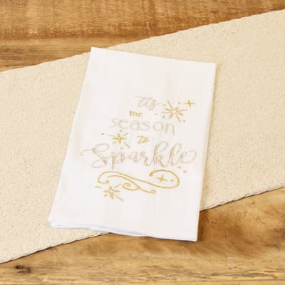 Season Sparkle Embroidered Flour Sack Towel