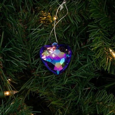 Blue Iridescent Acrylic Heart Ornament