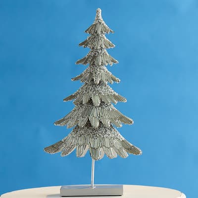 Beaded Metal Tree - Silver