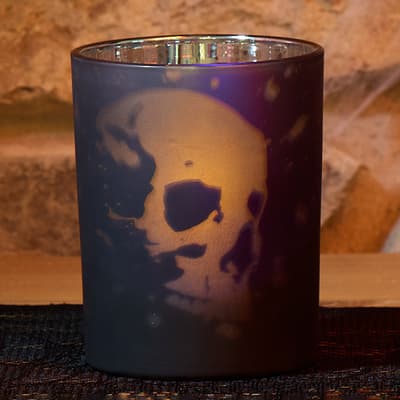 Skull Candle Holder with LED Candle