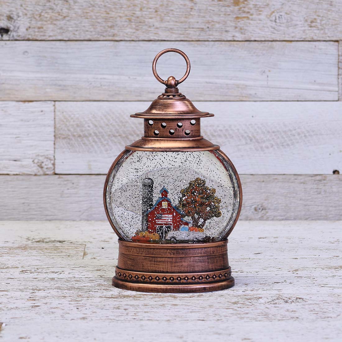 Barn with Truck Glitter Globe Snow Globe Cracker Barrel