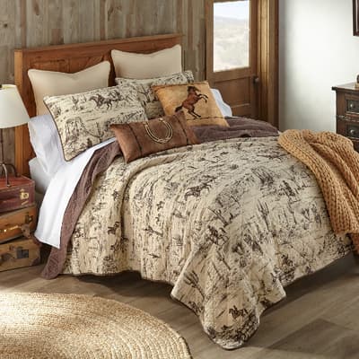 Donna Sharp Cowboy 3 Piece Cotton King Quilt Set