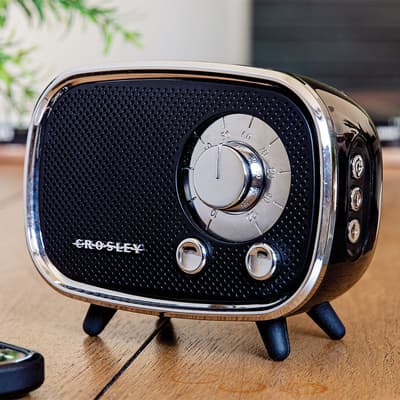 Rondo Retro Portable Bluetooth Speaker with Microphone - Black