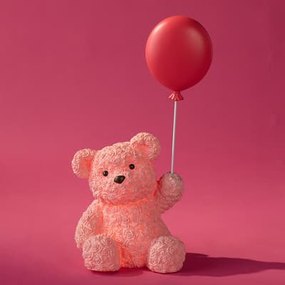 Rose Teddy Bear with Balloon Blow Mold